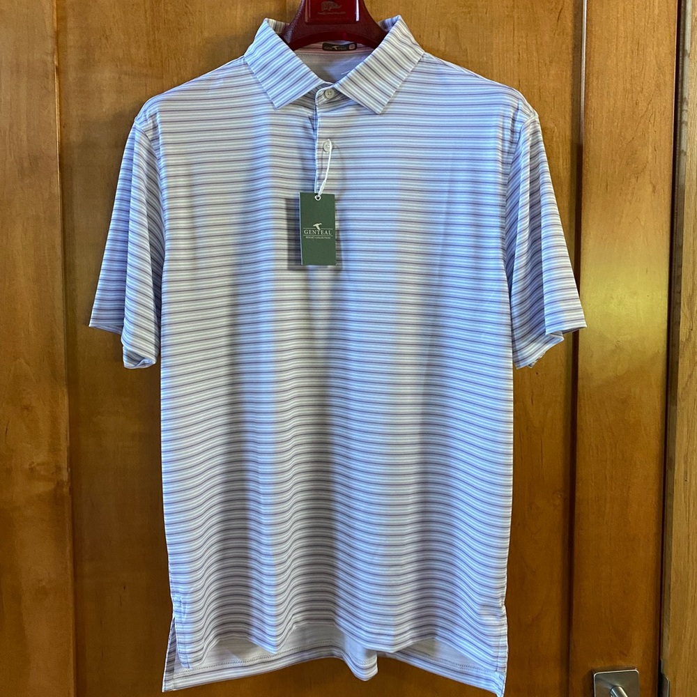 GENTEAL Resort Collection Men’s Medium Micro Pique Polo Shirt Lavender